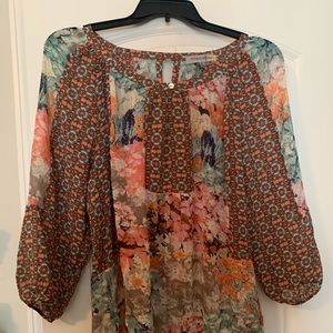 Multicolored Sheer Top